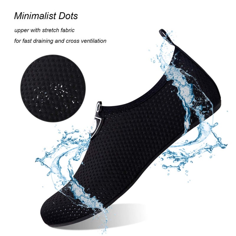 WateLves Water Shoes for Womens Mens Barefoot Quick-Dry Aqua Socks for Beach Swim Surf Yoga Exercise Camping Must Haves (Dots Black, 40/41) - Image 2